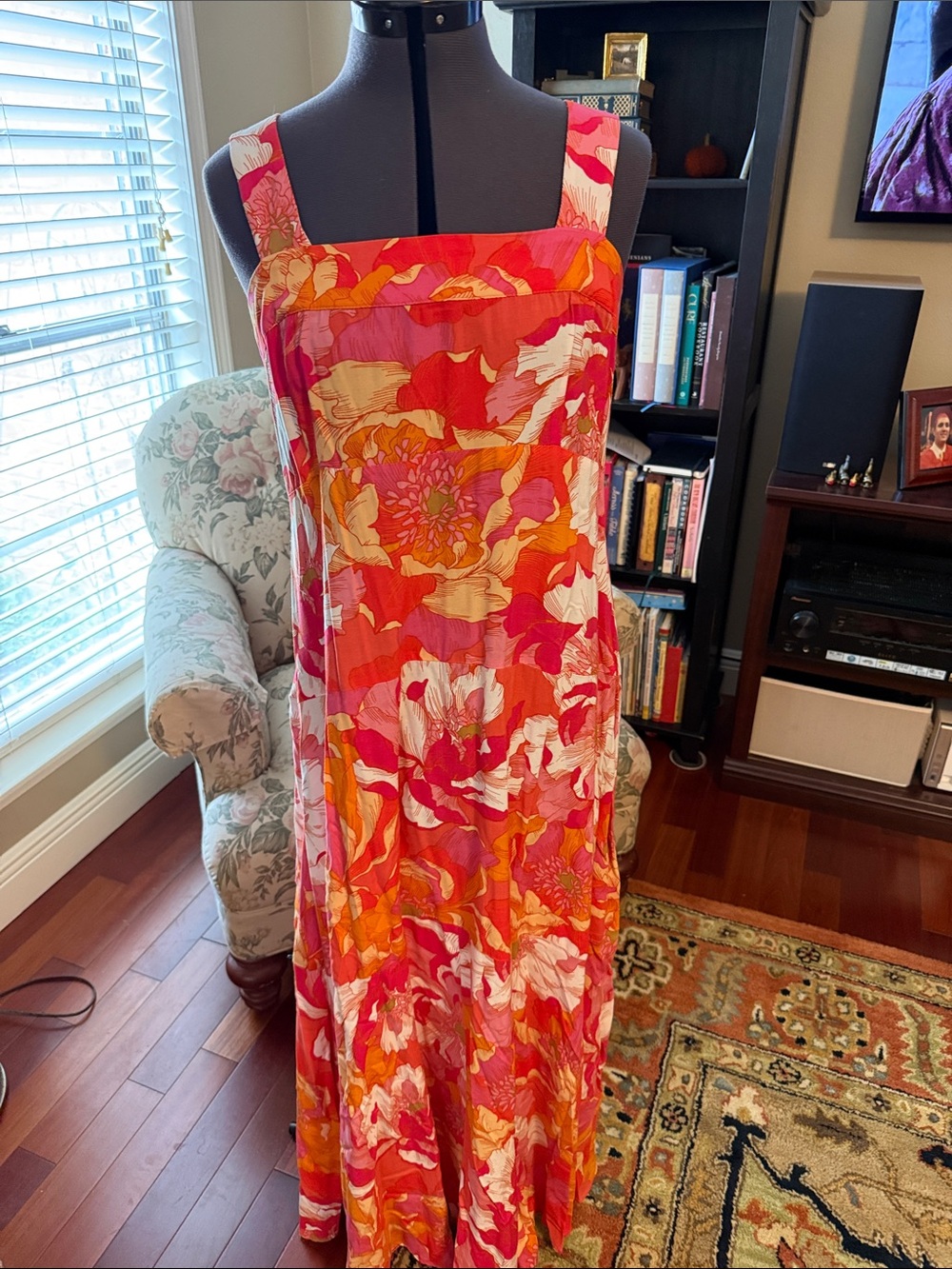 1.STATE Pink, Orange & White Floral Maxi Sundress